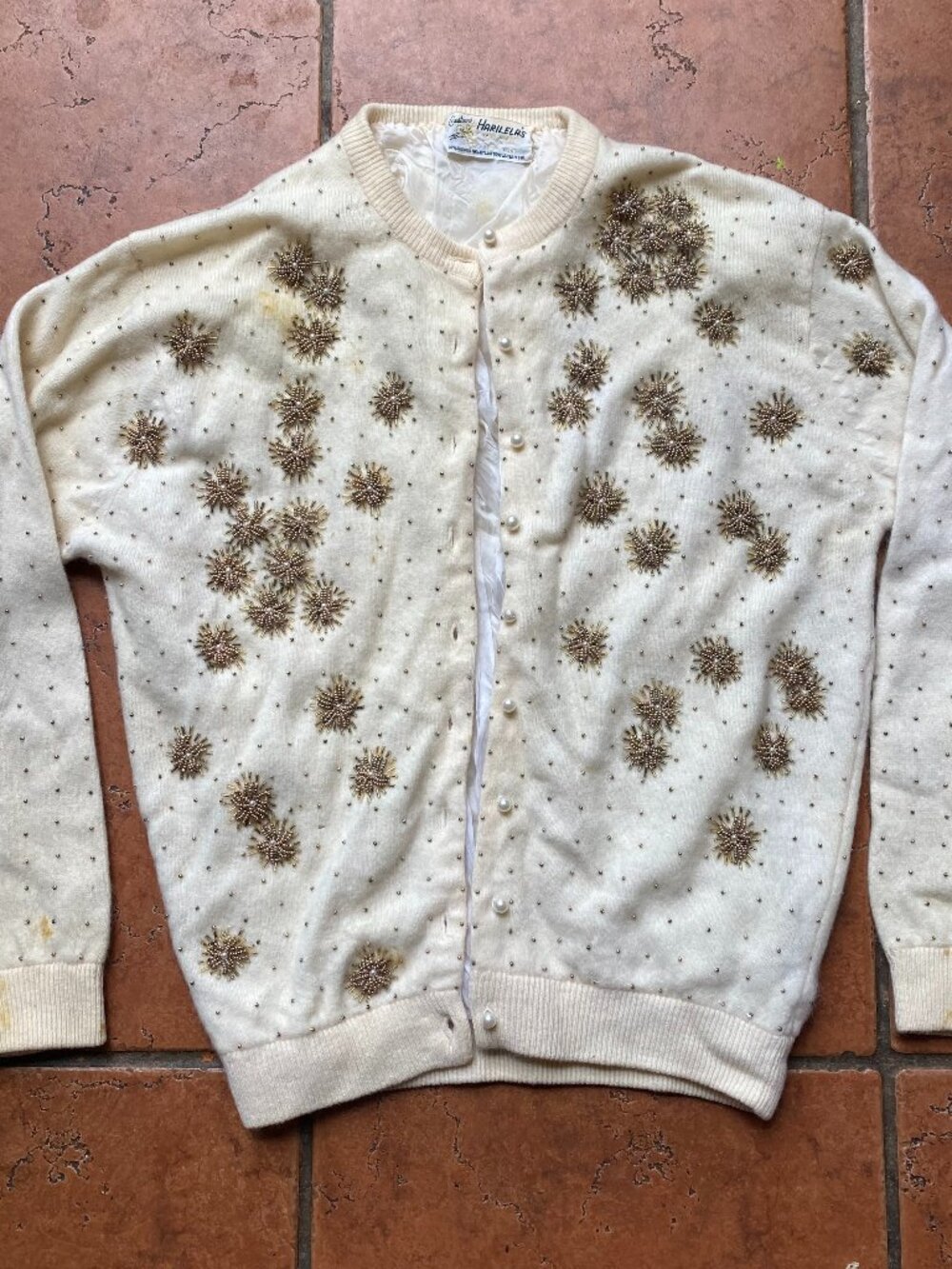 Vintage Beaded Cardigan: Creations by Harilela's 1950s 1960s